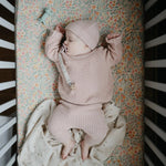 Mushie Linen Pacifier Clip Two Pack with Water Resistant Coating and Faux Wood Silicone Clasp - 