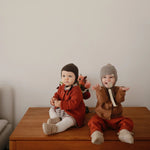 Mushie Linen Pacifier Clip Two Pack with Water Resistant Coating and Faux Wood Silicone Clasp - 