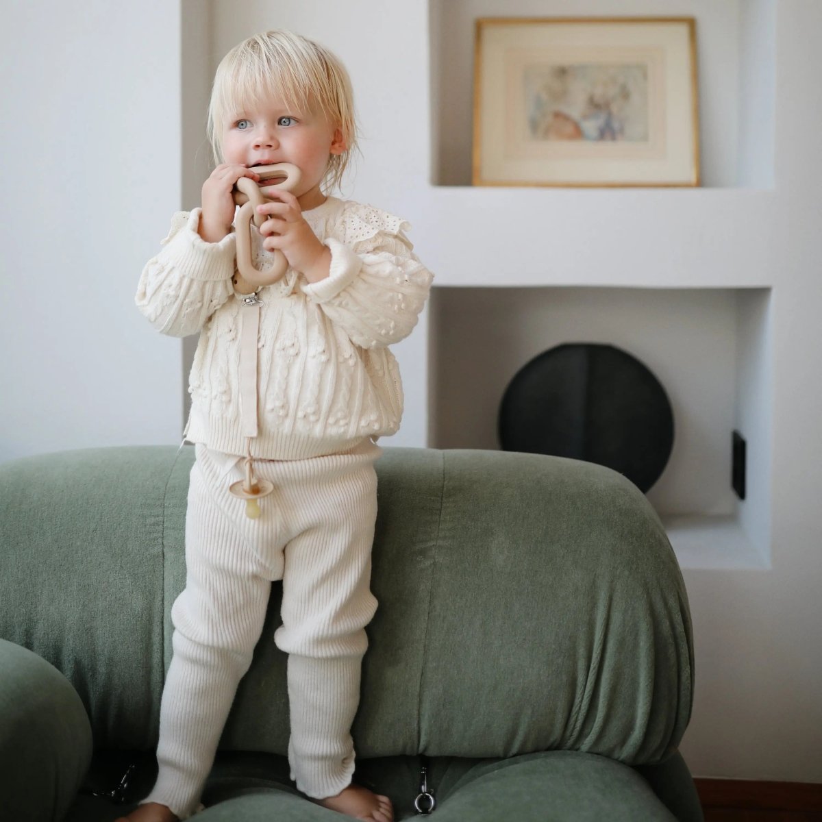 Mushie Links Teether Made from Food Grade Silicone for Sore Gums Relief and Comfort - Everetts Place Boutique - 