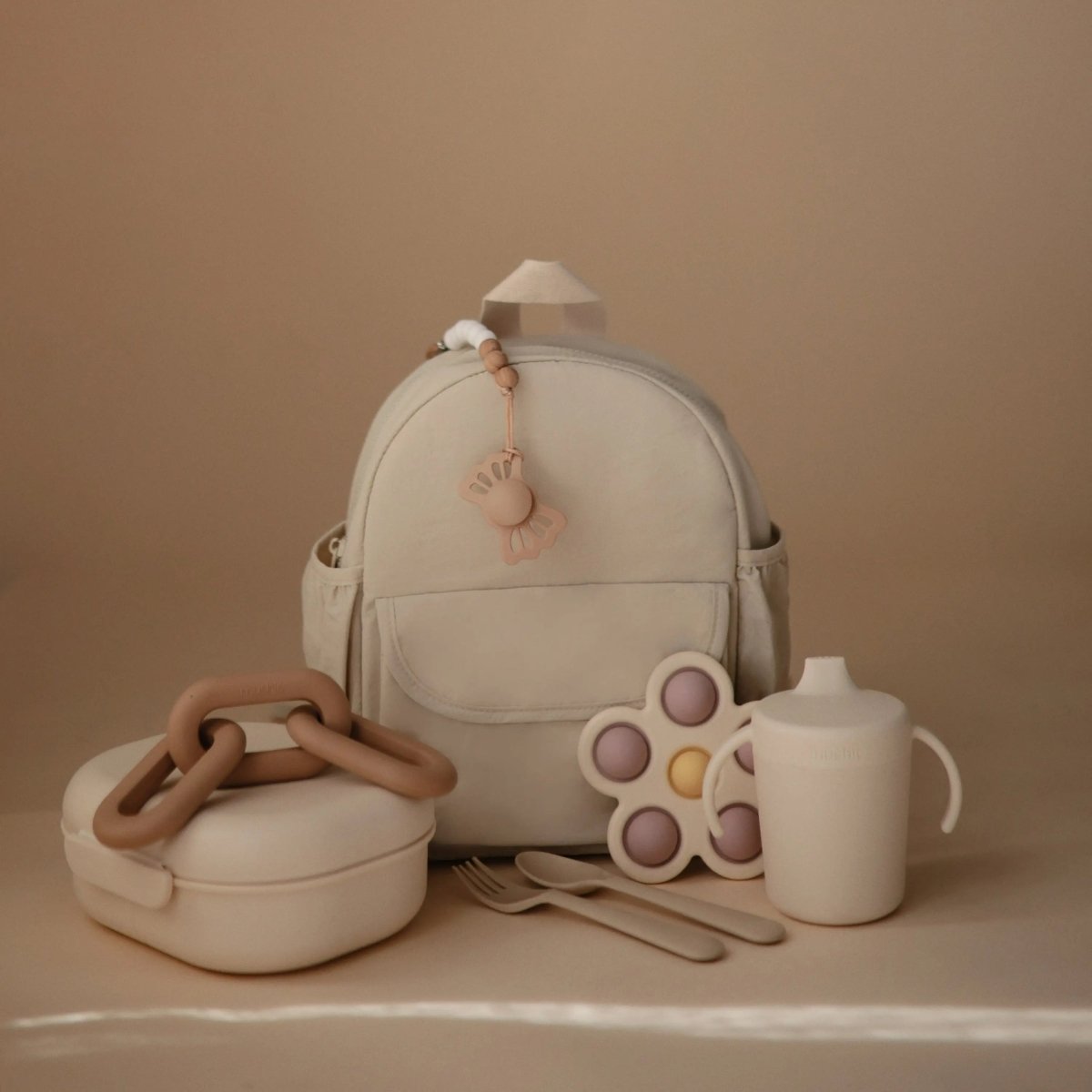 Mushie Links Teether Made from Food Grade Silicone for Sore Gums Relief and Comfort - Everetts Place Boutique - 