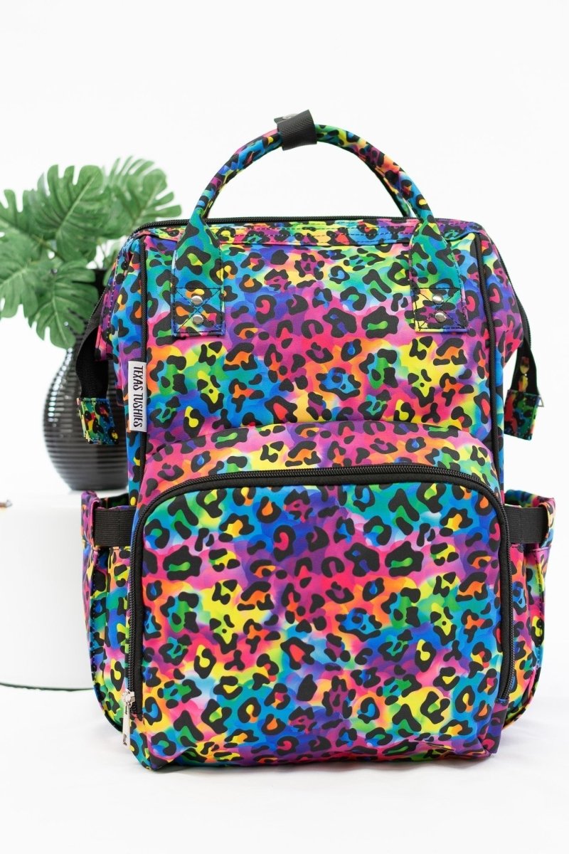 Texas Tushies Lisa Trendy Diaper Bag Backpack with Stylish Prints for Busy Parents - 