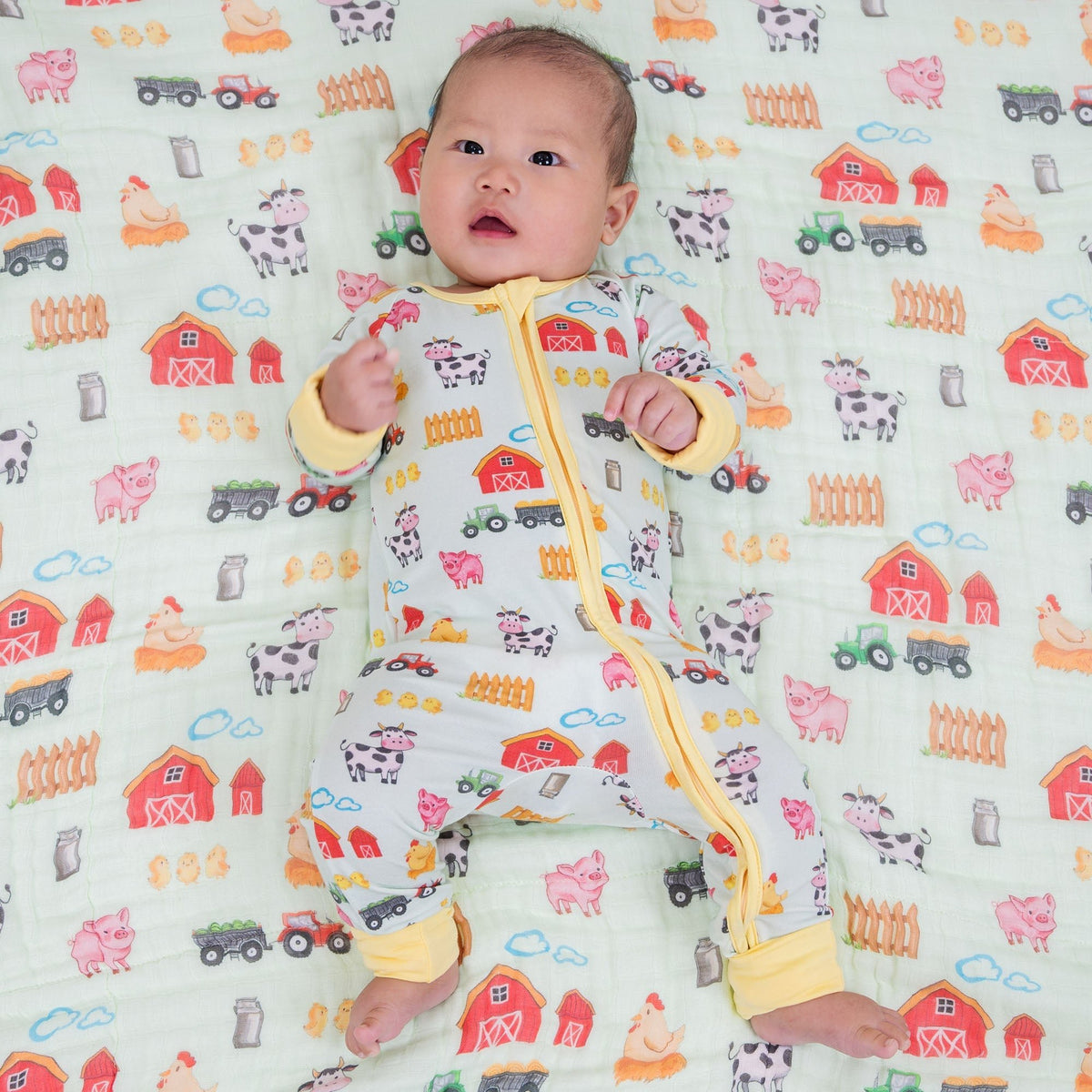 LollyBanks Little Barnyard Zipper One Piece Pajama