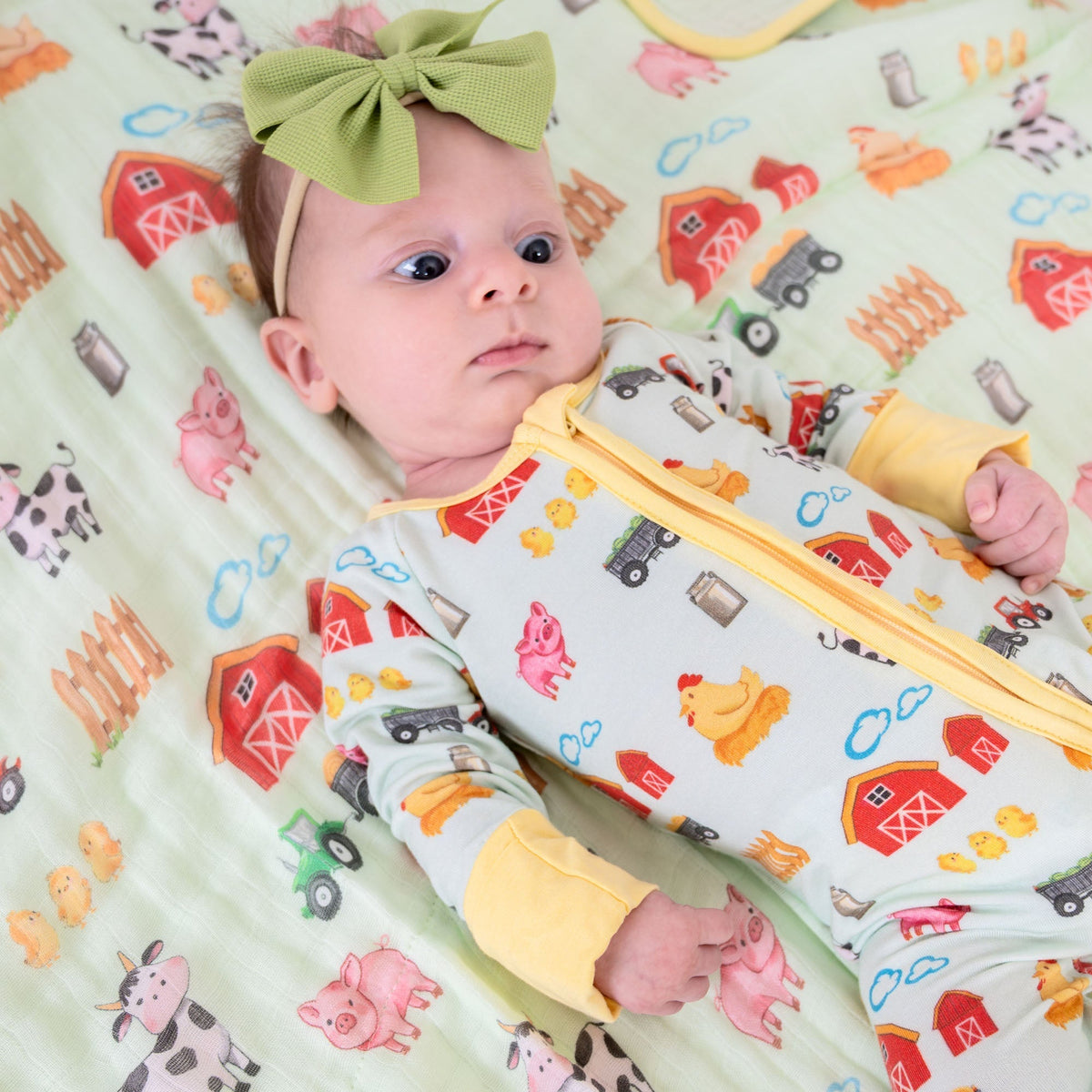 LollyBanks Little Barnyard Zipper One Piece Pajama