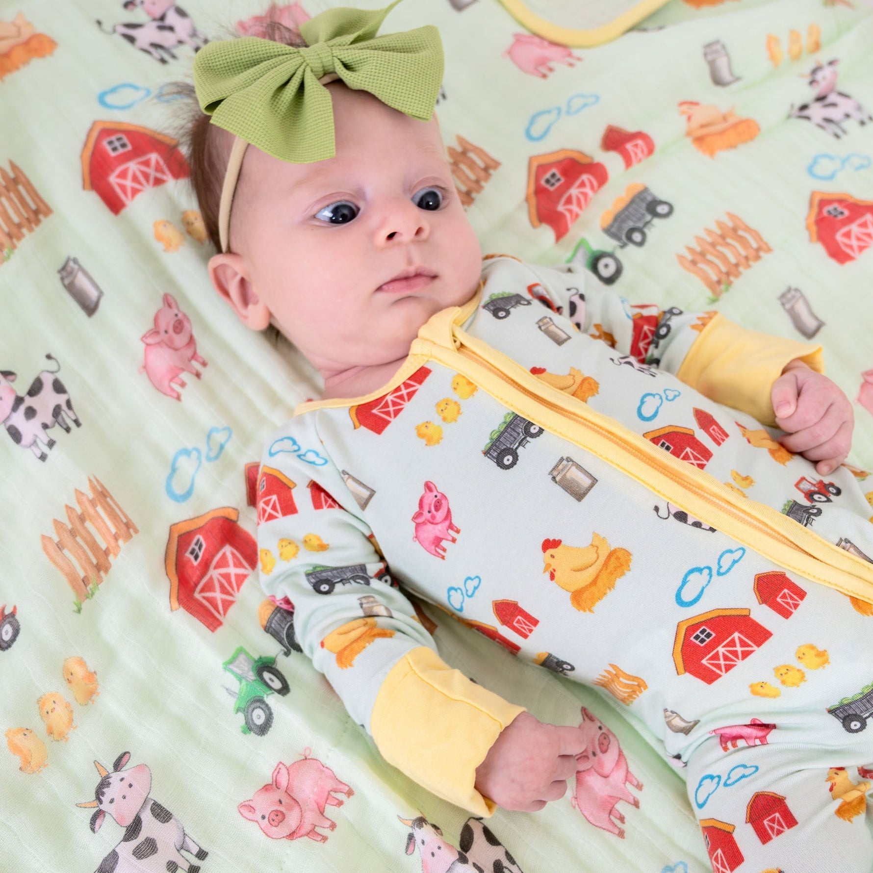 LollyBanks Little Barnyard Zipper One Piece Pajama