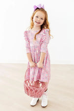 Mila & Rose ® Little Bow Peeps 3/4 Sleeve Ruffle Twirl Dress - 
