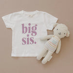 Little Joy Co. Little Joy Co Big Sis Graphic Tee White Cotton Purple Ink - Everetts Place Boutique - 
