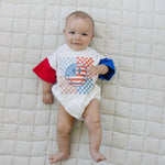 Little Joy Co. Little Joy Co. Colorblock Checkered Flag Smile T-Shirt Romper