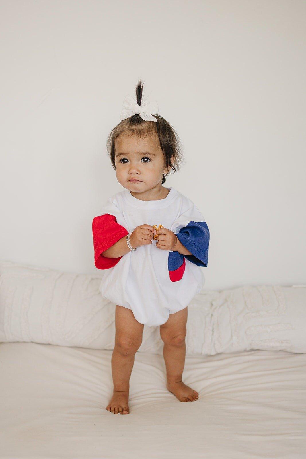 Little Joy Co. Little Joy Co. Patriotic Colorblock Pocket T-Shirt Romper for Babies