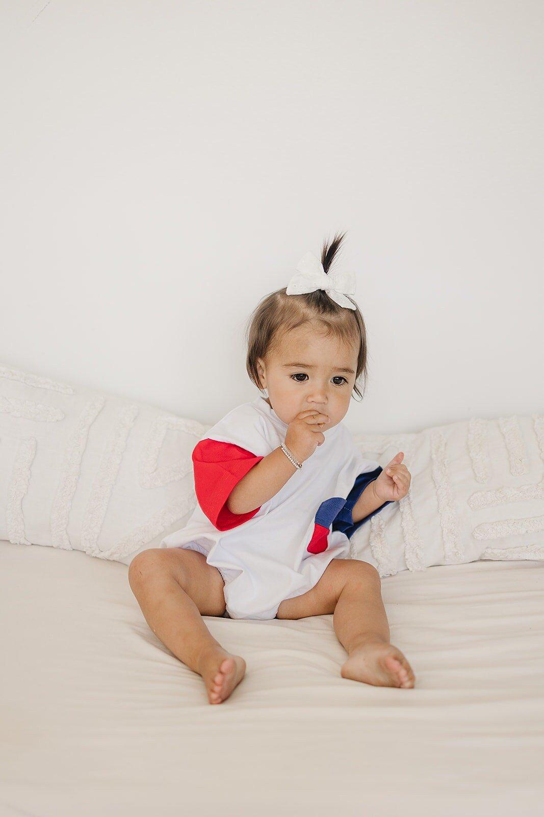 Little Joy Co. Little Joy Co. Patriotic Colorblock Pocket T-Shirt Romper for Babies