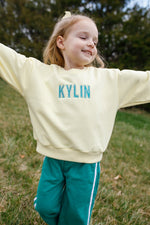 Little Joy Co. baby pants made from soft organic cotton French terry with a subtle stripe pattern.