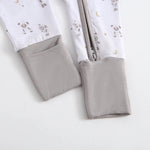 Luxie Charm Little Lamb Zippered Baby Romper - 
