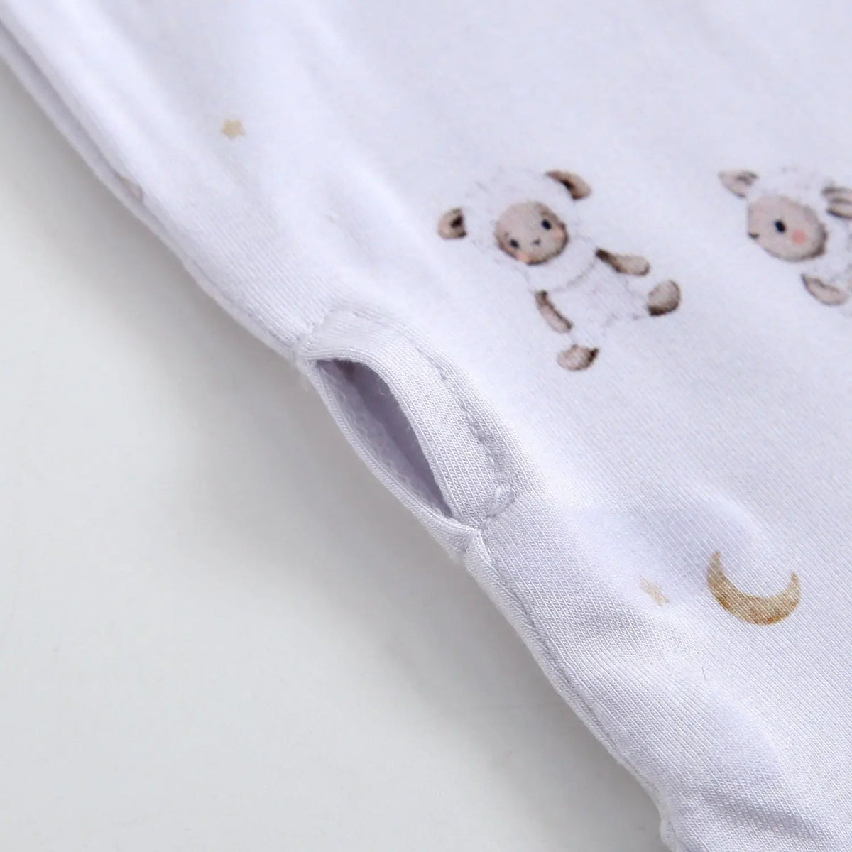 Luxie Charm Little Lamb Zippered Baby Romper - 