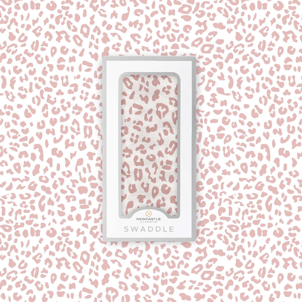 Newcastle Classics Little Leopard Baby Swaddle with Soft Breathable Bamboo Muslin - 