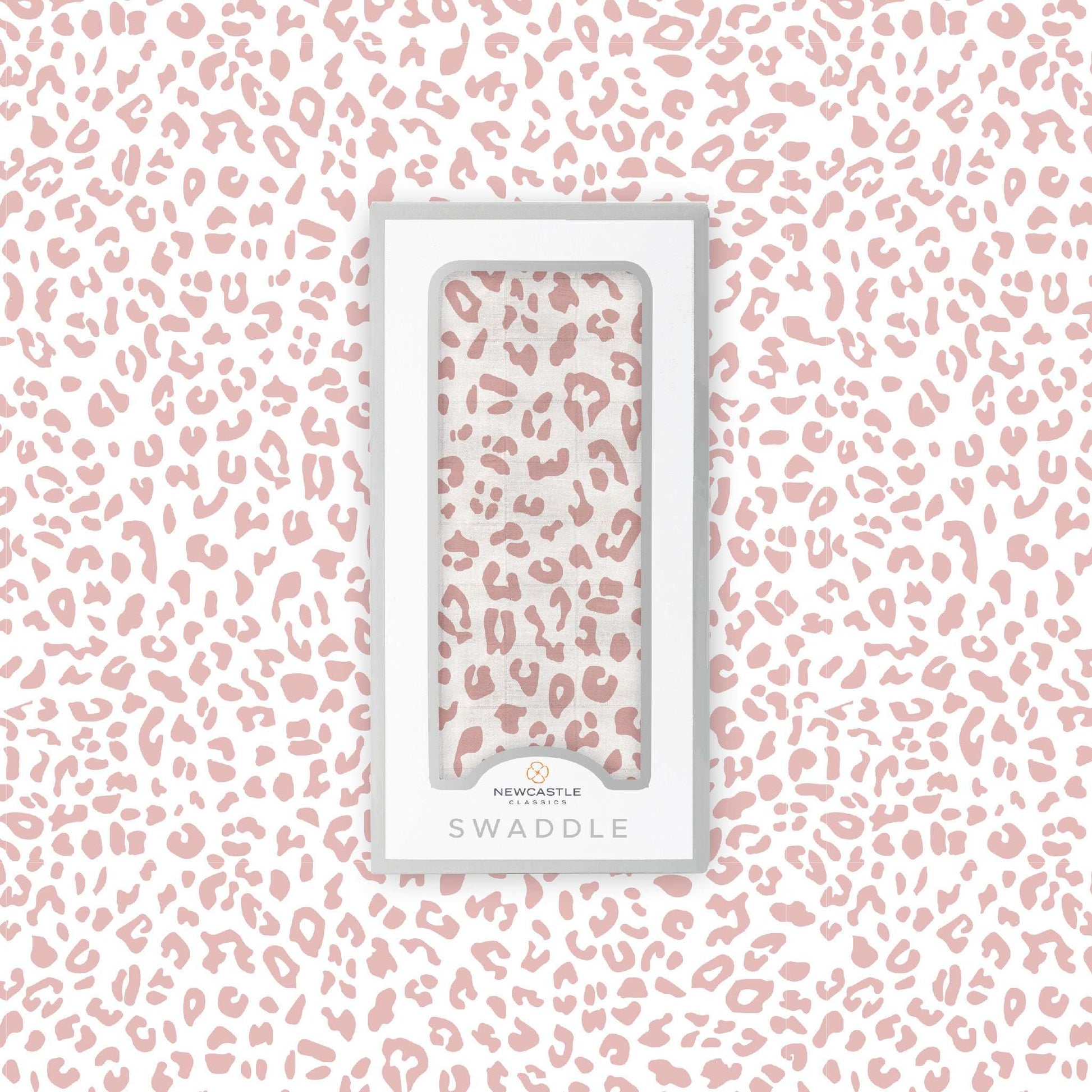 Little Leopard Swaddle Soft Breathable Natural Bamboo Muslin 47 Inch by 47 Inch Newcastle Classics