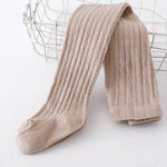 Cotton Polyester Spandex Cable Knit Tights, Covered Feet by Little Love Bug Co.