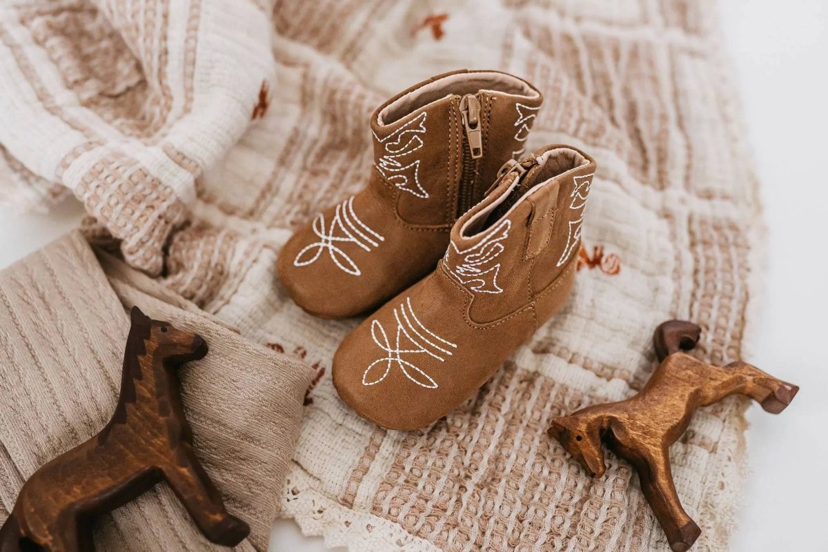 Little Love Bug Co. Little Love Bug Cowboy Boots with Natural Fit for Active Kids - 