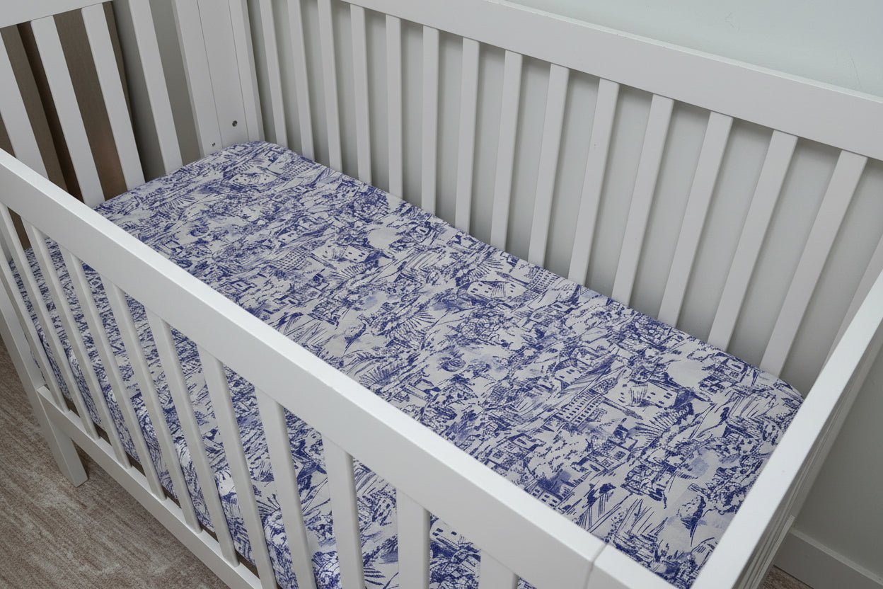 Little Mae & Co Little Mae And Co Crib Sheet All Cotton Toile Print For Nursery Everetts Place