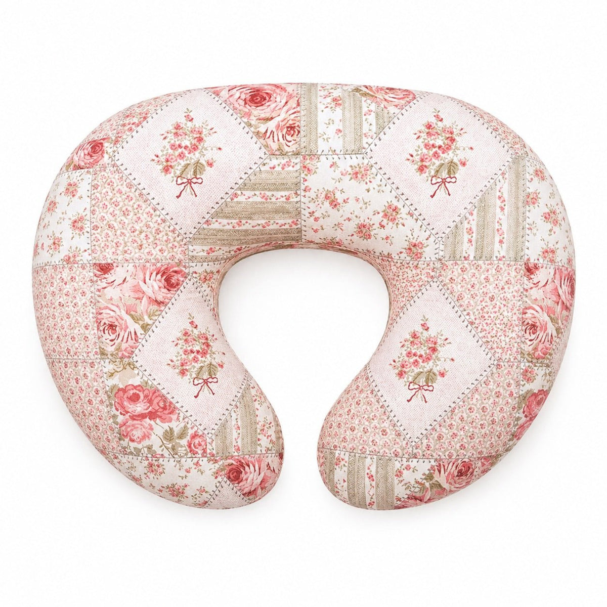 Little Mae & Co Little Mae and Co Nursing Pillow Cover Pink Patchwork Ruffle for Nursing Moms