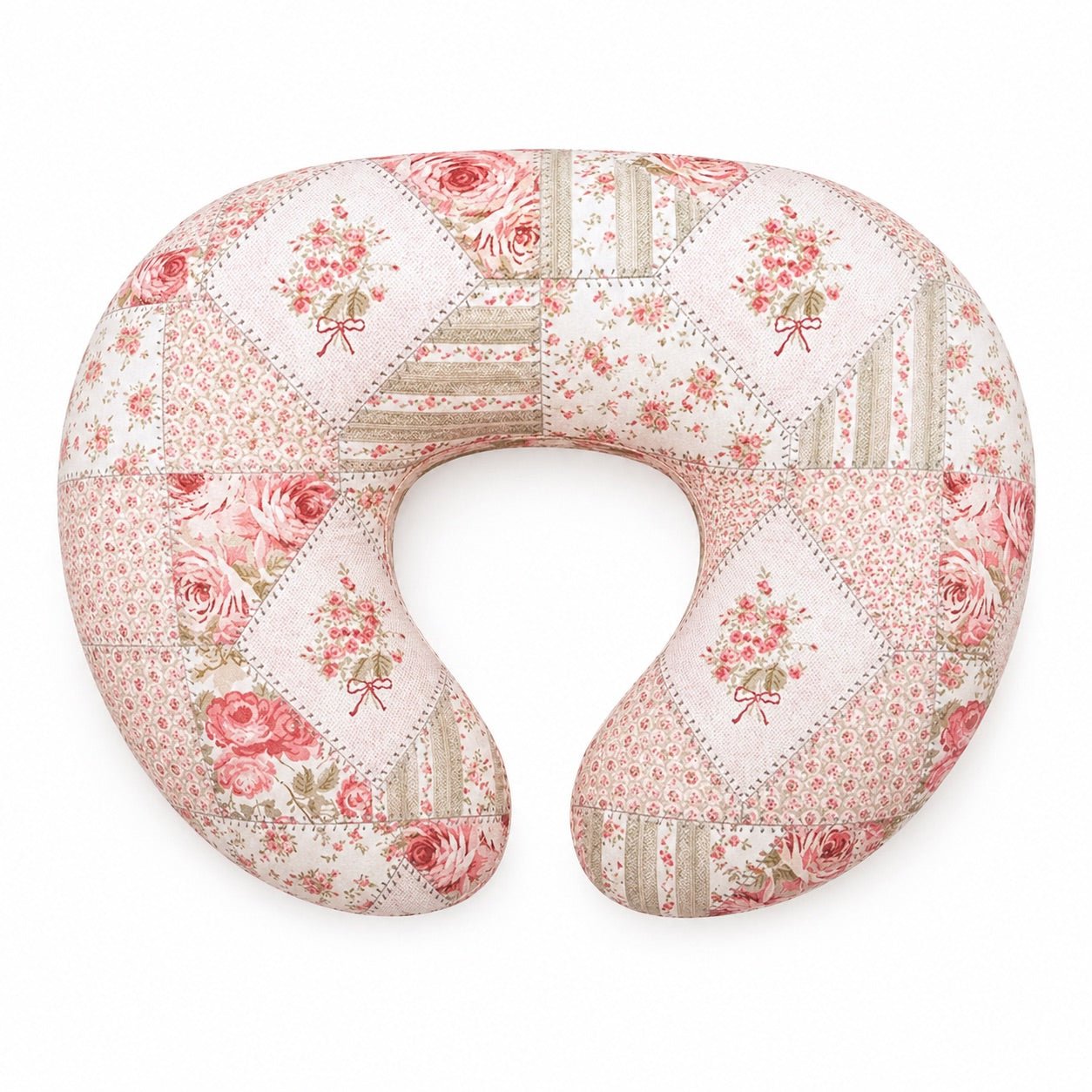 Little Mae & Co Little Mae and Co Nursing Pillow Cover Pink Patchwork Ruffle for Nursing Moms