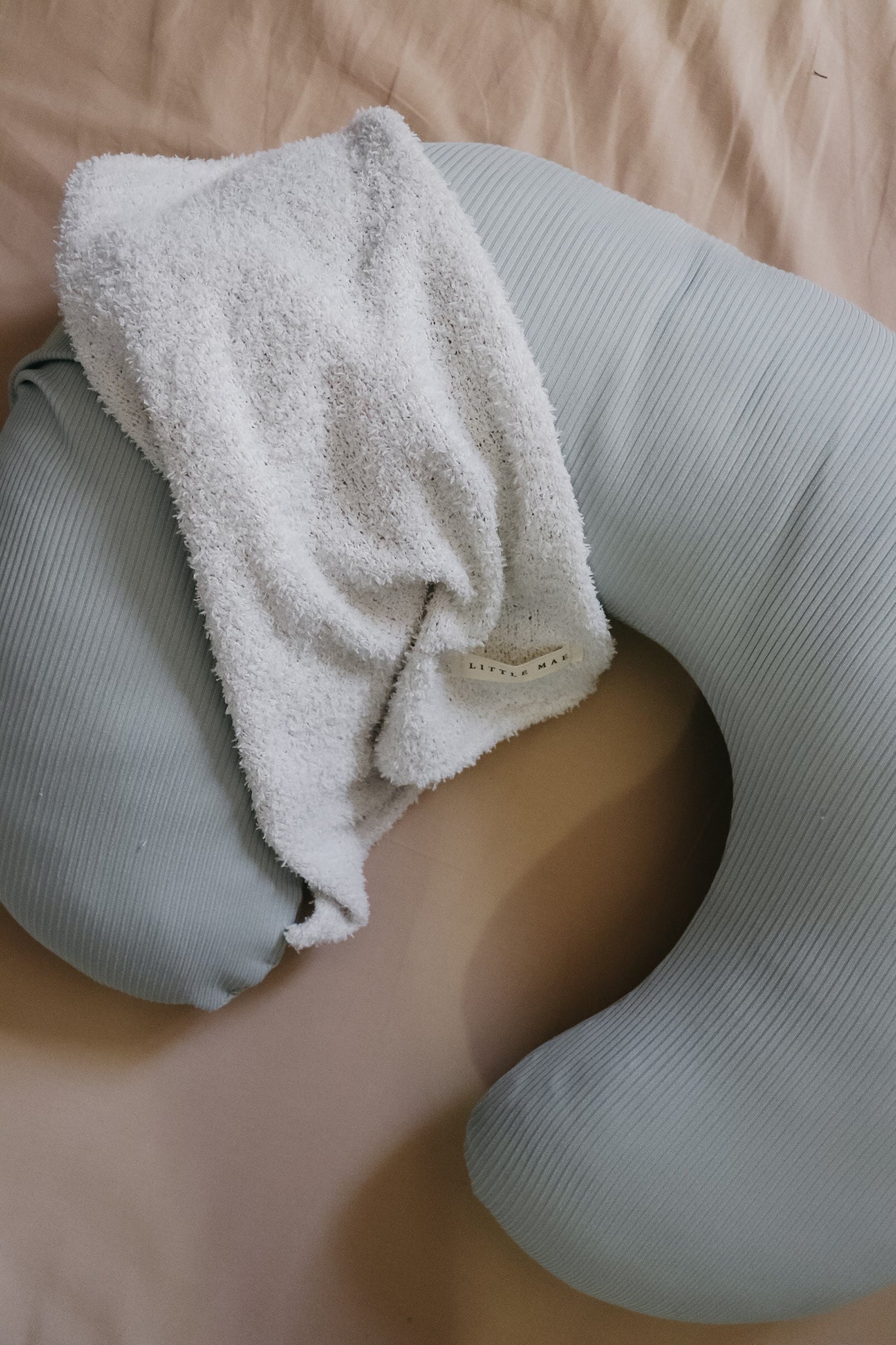 Little Mae & Co Little Mae And Co Nursing Pillow Cover Ribbed Seafoam With Stretch For Moms Everetts Place
