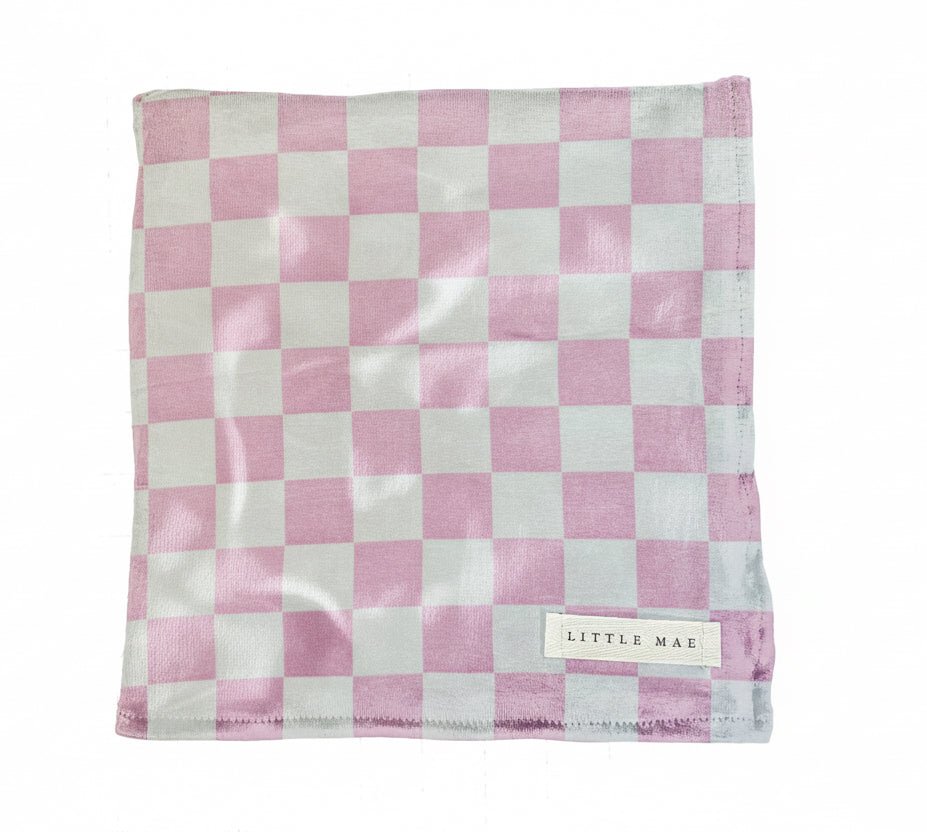 Little Mae & Co Little Mae And Co Stretch Swaddle Sugar Pink And White Checkered For Newborns Everetts Place