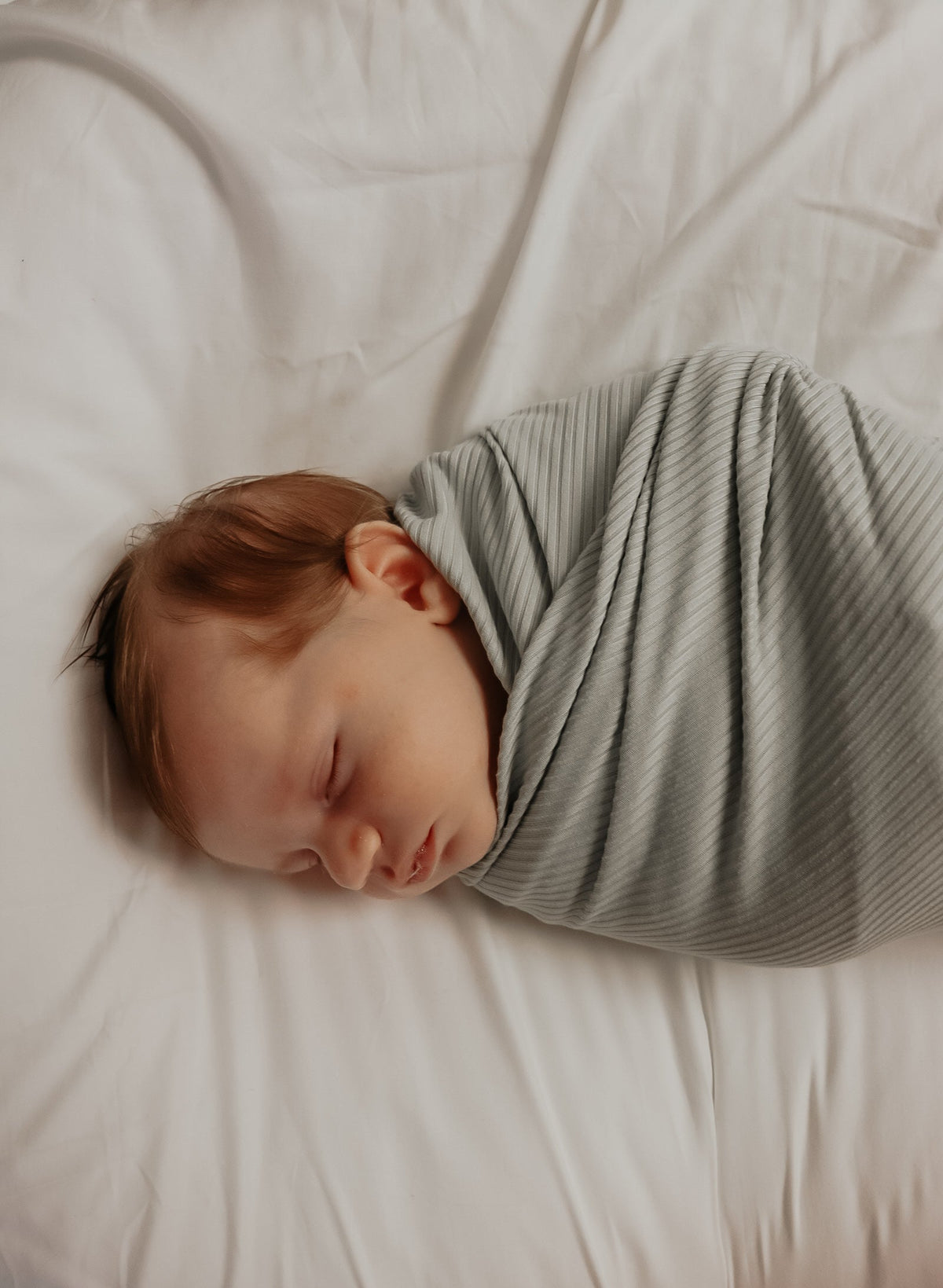 Little Mae & Co Little Mae And Co Swaddle Blanket Seafoam Ribbed Stretch For Newborns Everetts Place