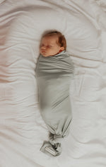 Little Mae & Co Little Mae And Co Swaddle Blanket Seafoam Ribbed Stretch For Newborns Everetts Place