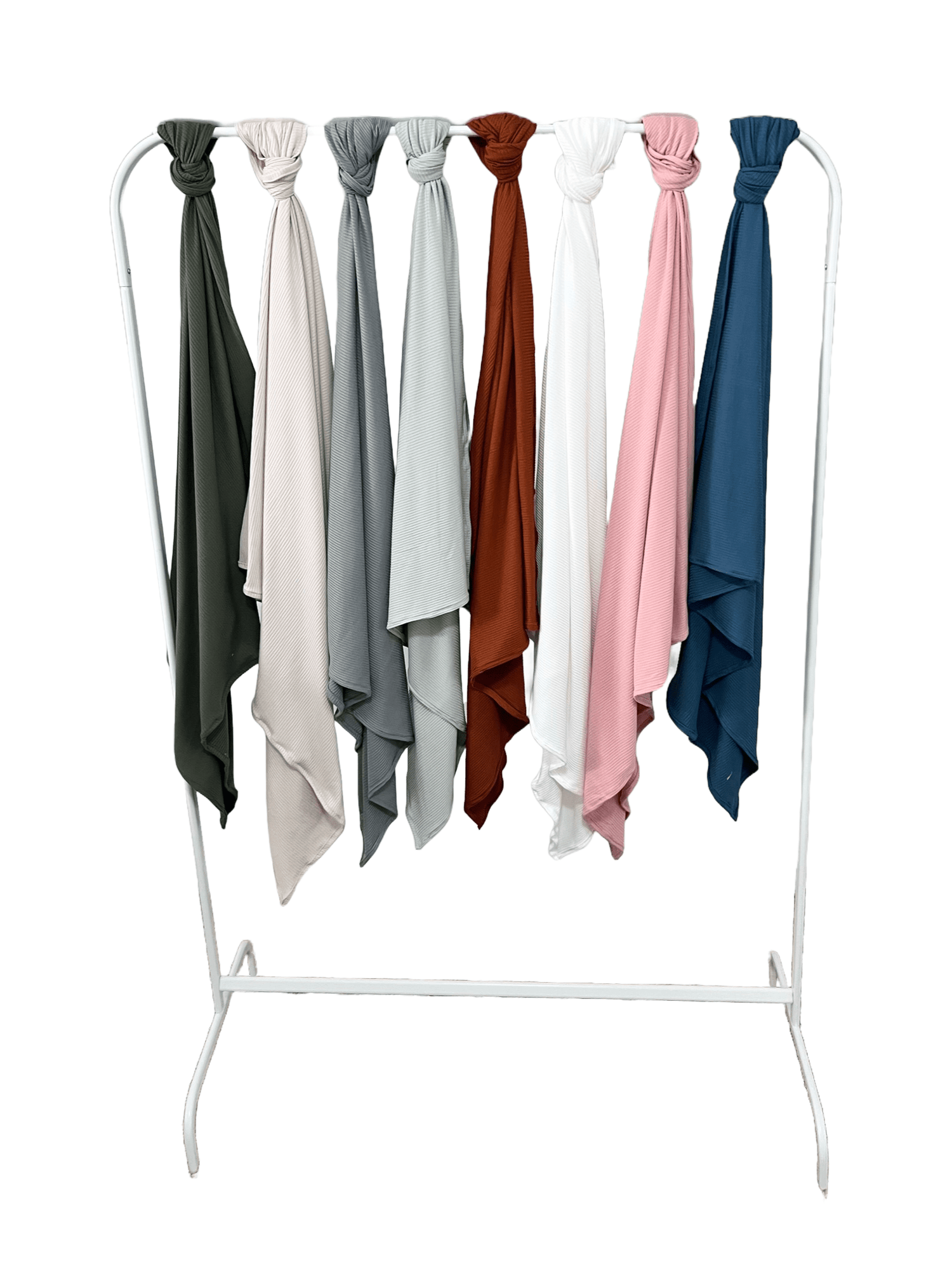 Little Mae & Co Little Mae And Co Swaddle With Rust Ribbed Stretch For Newborns Everetts Place