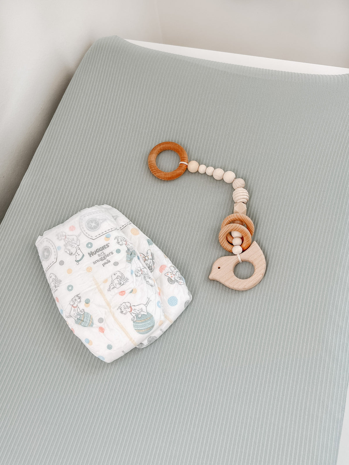 Little Mae & Co Little Mae Co Changing Pad Cover Seafoam Ribbed Knit for Baby Diaper Changes Everetts Place