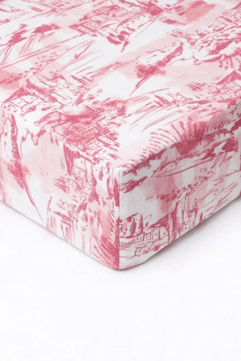 Little Mae & Co Little Mae Co Crib Sheet Pink Toile Print With Soft Cotton For Nursery Everetts Place