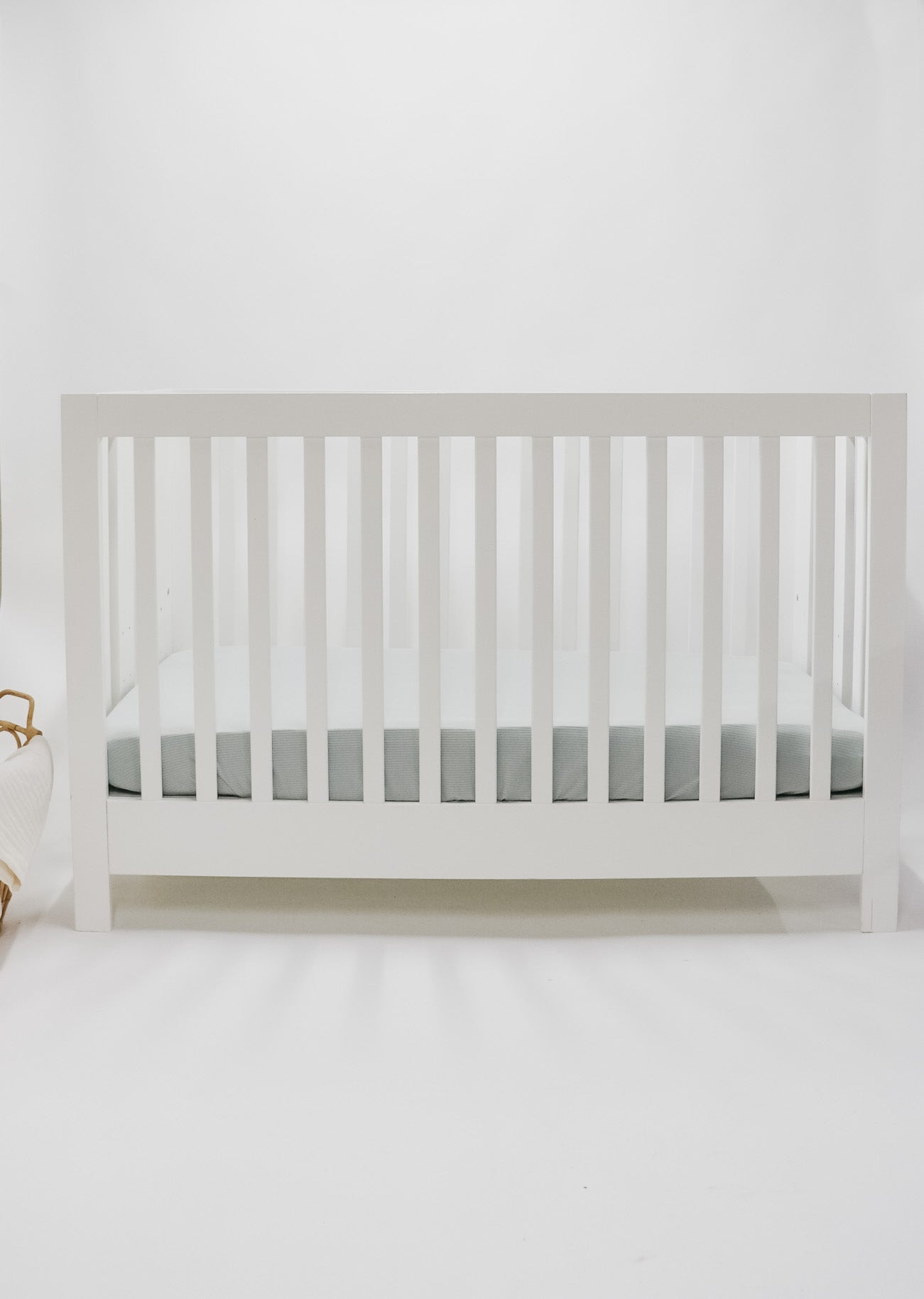 Little Mae & Co Little Mae Co Seafoam Ribbed Knit Crib Sheet for Standard Crib Mattresses Everetts Place