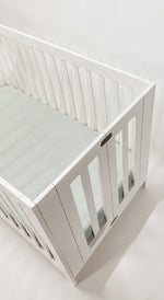 Little Mae & Co Little Mae Co Seafoam Ribbed Knit Crib Sheet for Standard Crib Mattresses Everetts Place
