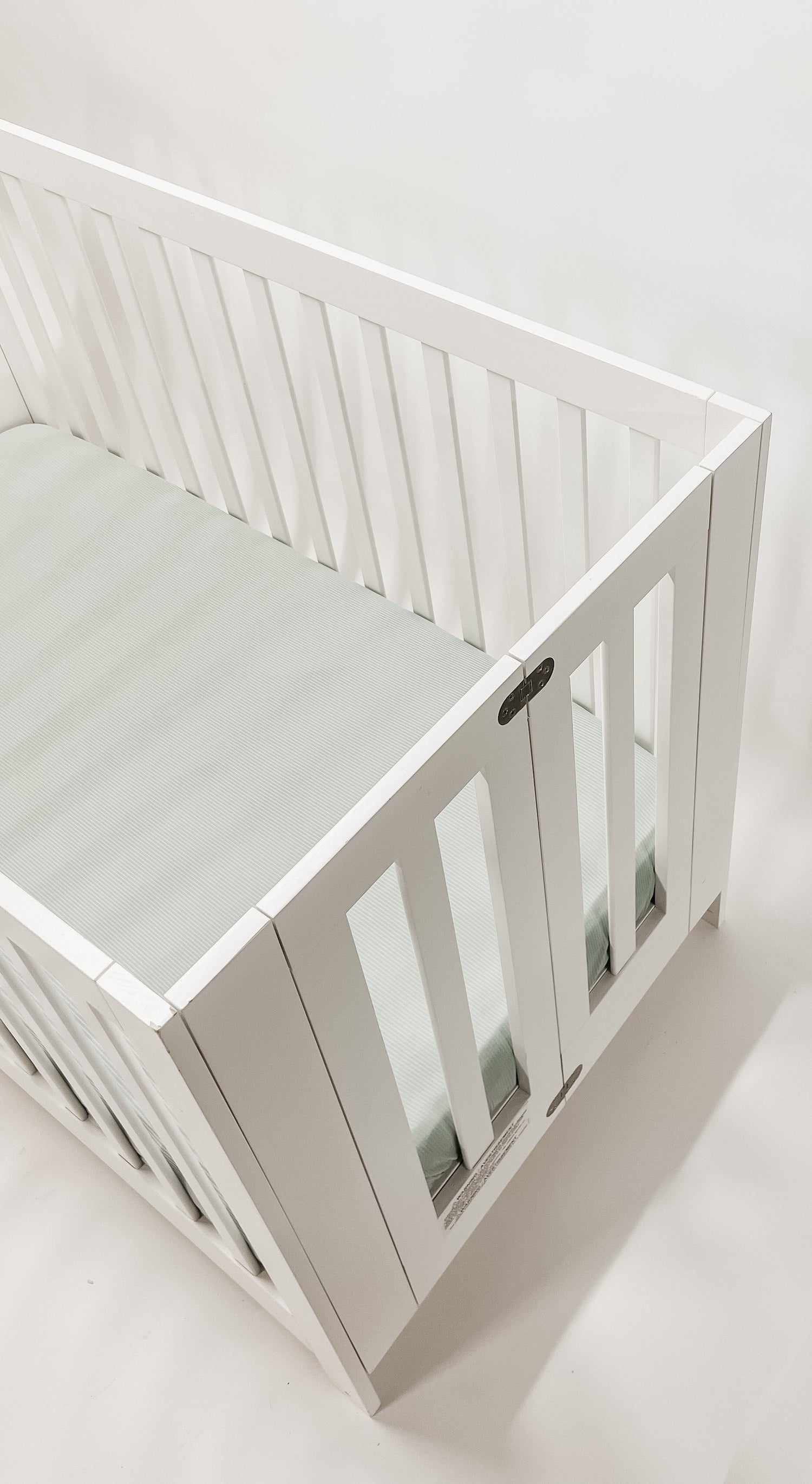 Little Mae & Co Little Mae Co Seafoam Ribbed Knit Crib Sheet for Standard Crib Mattresses Everetts Place