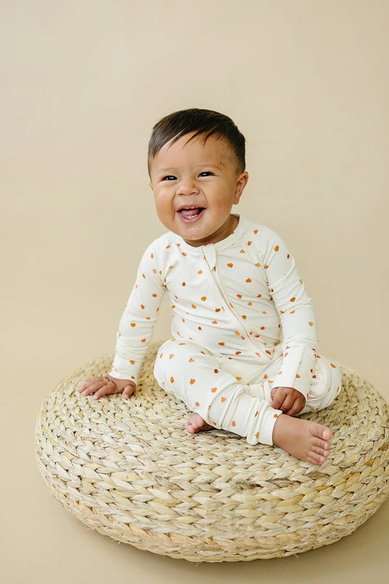 Little Joy Co. Little Pumpkin Bamboo Zippy Romper For Babies Soft Stretch - Everetts Place Boutique - 