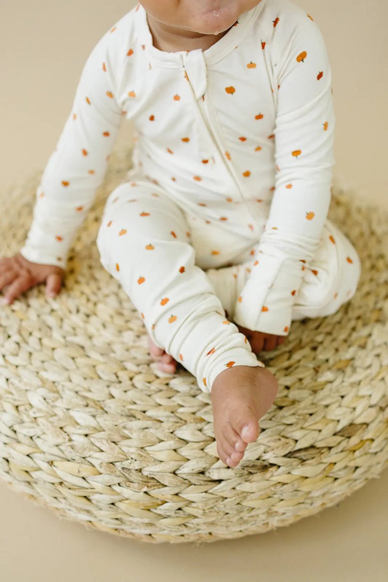 Little Joy Co. Little Pumpkin Bamboo Zippy Romper For Babies Soft Stretch - Everetts Place Boutique - 
