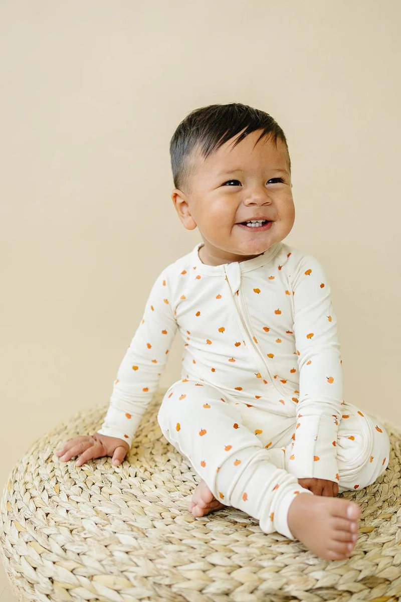 Little Joy Co. Little Pumpkin Bamboo Zippy Romper For Babies Soft Stretch - Everetts Place Boutique - 