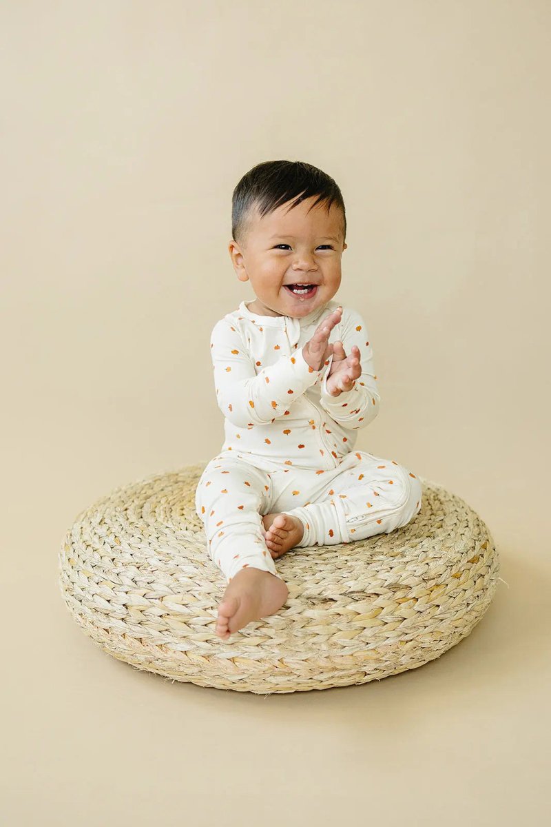 Little Joy Co. Little Pumpkin Bamboo Zippy Romper For Babies Soft Stretch - Everetts Place Boutique - 