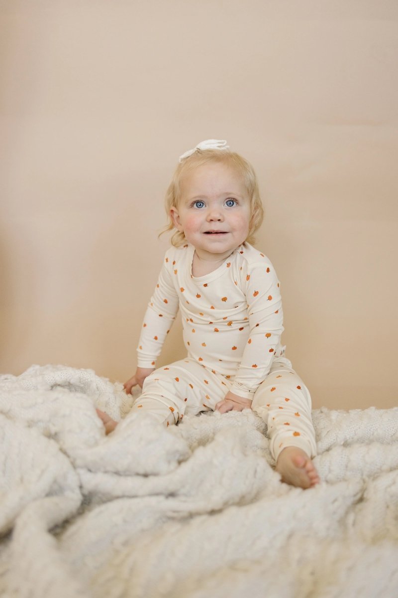 Little Pumpkin Two Piece Bamboo Pajama Set For Kids Cozy - Everetts Place Boutique - 