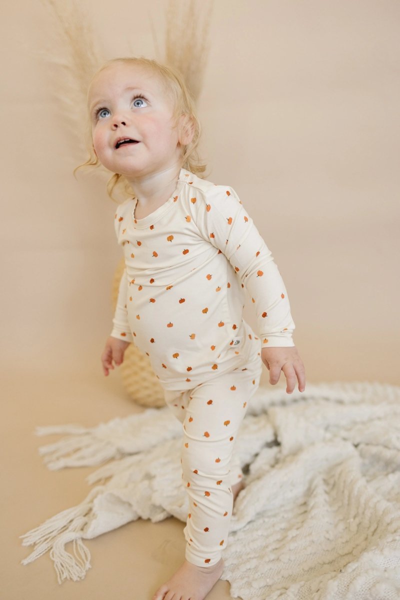Little Joy Co. Little Pumpkin Two Piece Bamboo Pajama Set For Kids Cozy - Everetts Place Boutique - 