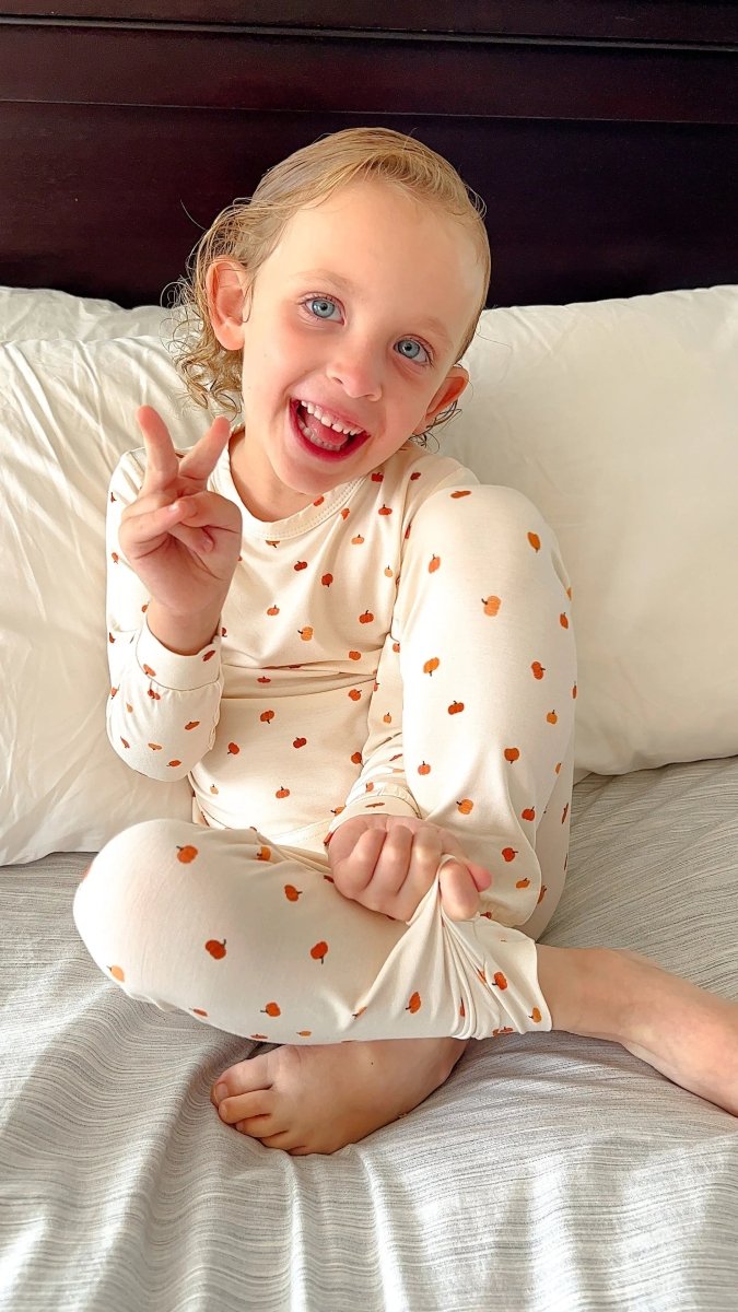 Little Joy Co. Little Pumpkin Two Piece Bamboo Pajama Set For Kids Cozy - Everetts Place Boutique - 