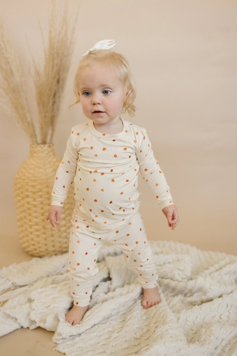Little Joy Co. Little Pumpkin Two Piece Bamboo Pajama Set For Kids Cozy - Everetts Place Boutique - 