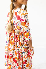 Mila & Rose ® Little Red Hen 3/4 Sleeve Pocket Twirl Dress - 