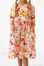 Mila & Rose ® Little Red Hen 3/4 Sleeve Pocket Twirl Dress - 