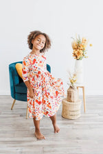 Mila & Rose ® Little Red Hen 3/4 Sleeve Pocket Twirl Dress - 