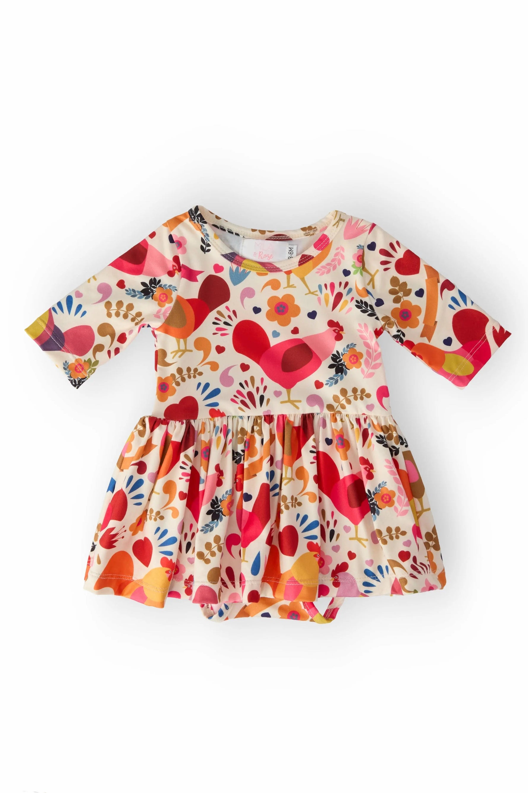 Little Red Hen Twirl Bodysuit - Red, Baby & Toddler Clothing, Day Dress, Textile, One-piece garment | Everetts Place