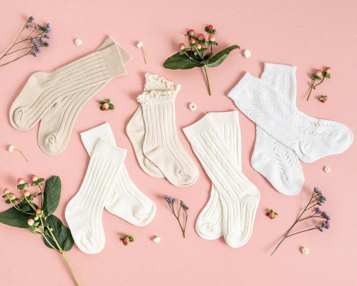 Little Love Bug Co. LLB Crochet Knee High Socks with Comfortable Stretch for Kids - 