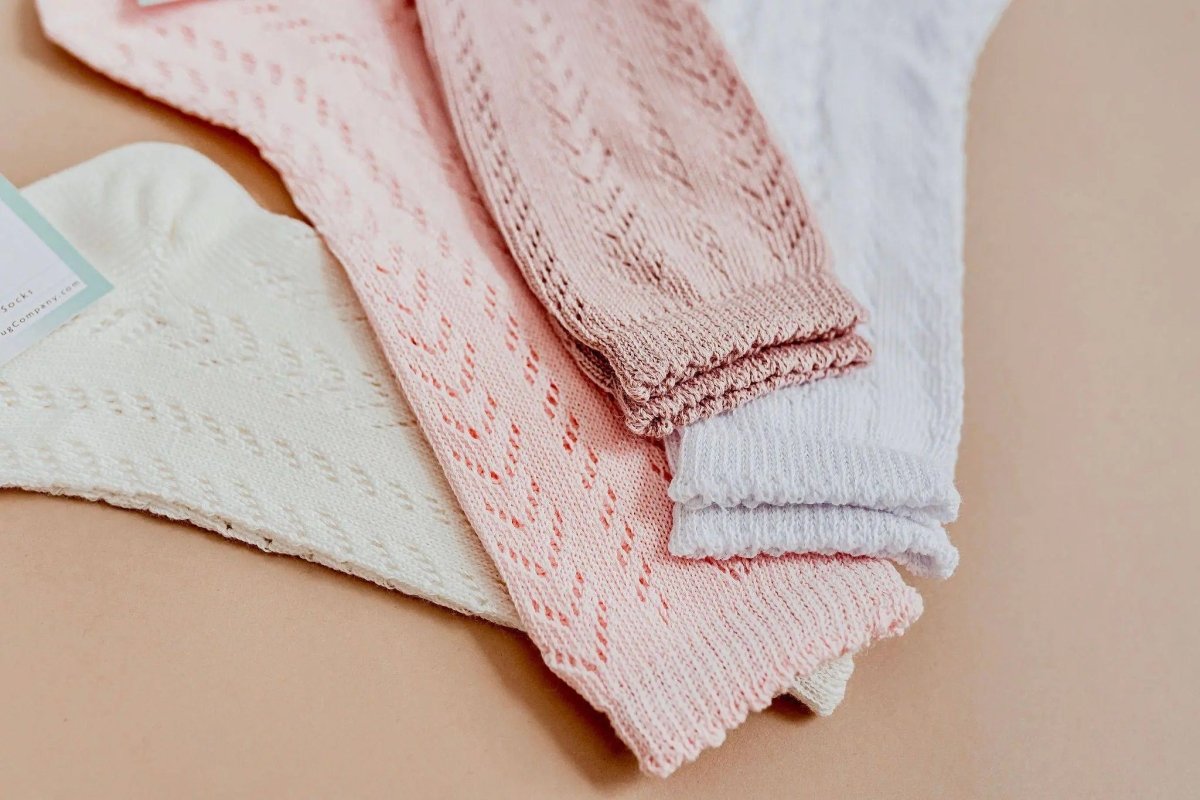 Little Love Bug Co. LLB Crochet Knee High Socks with Comfortable Stretch for Kids - 