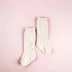 Little Love Bug Co. LLB Crochet Knee High Socks with Comfortable Stretch for Kids - 