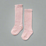 Little Love Bug Co. baby eyelet knee high socks, 2 pairs.