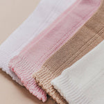Little Love Bug Co. organic baby eyelet knee high socks, 2 pairs.